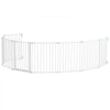VEVOR Baby Gate, 192 Inches Extra Wide, 28 Inches High 8-Panel Foldable Dog Gate, for Child Pet Security, One-Hand Open, Install Between Two Walls or As a Fence, for Stairs and Doorways, White