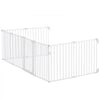 VEVOR Baby Gate, 192 Inches Extra Wide, 28 Inches High 8-Panel Foldable Dog Gate, for Child Pet Security, One-Hand Open, Install Between Two Walls or As a Fence, for Stairs and Doorways, White