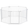 VEVOR Baby Gate, 192 Inches Extra Wide, 28 Inches High 8-Panel Foldable Dog Gate, for Child Pet Security, One-Hand Open, Install Between Two Walls or As a Fence, for Stairs and Doorways, White