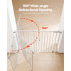 VEVOR Baby Gate, 29.5-43 Inches Adjustable Width, 28 Inches High Dog Gate, No Threshold Bar, Easy Step Walk Thru, for Child Pet Security, with Screws, One-Hand Open, for Stairs and Doorways, White