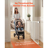 VEVOR Baby Gate for Stairs, 28-43 in Adjustable Width, 30 in High Dog Gate, No Bottom Bar, One-Handed Operation, Easy Drilling Installation with Hardware Kit, for Stairs, Doorways, and House, White