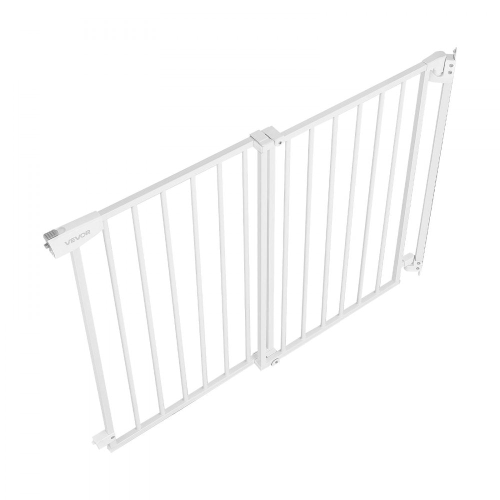 VEVOR Baby Gate for Stairs, 28-43 in Adjustable Width, 30 in High Dog Gate, No Bottom Bar, One-Handed Operation, Easy Drilling Installation with Hardware Kit, for Stairs, Doorways, and House, White