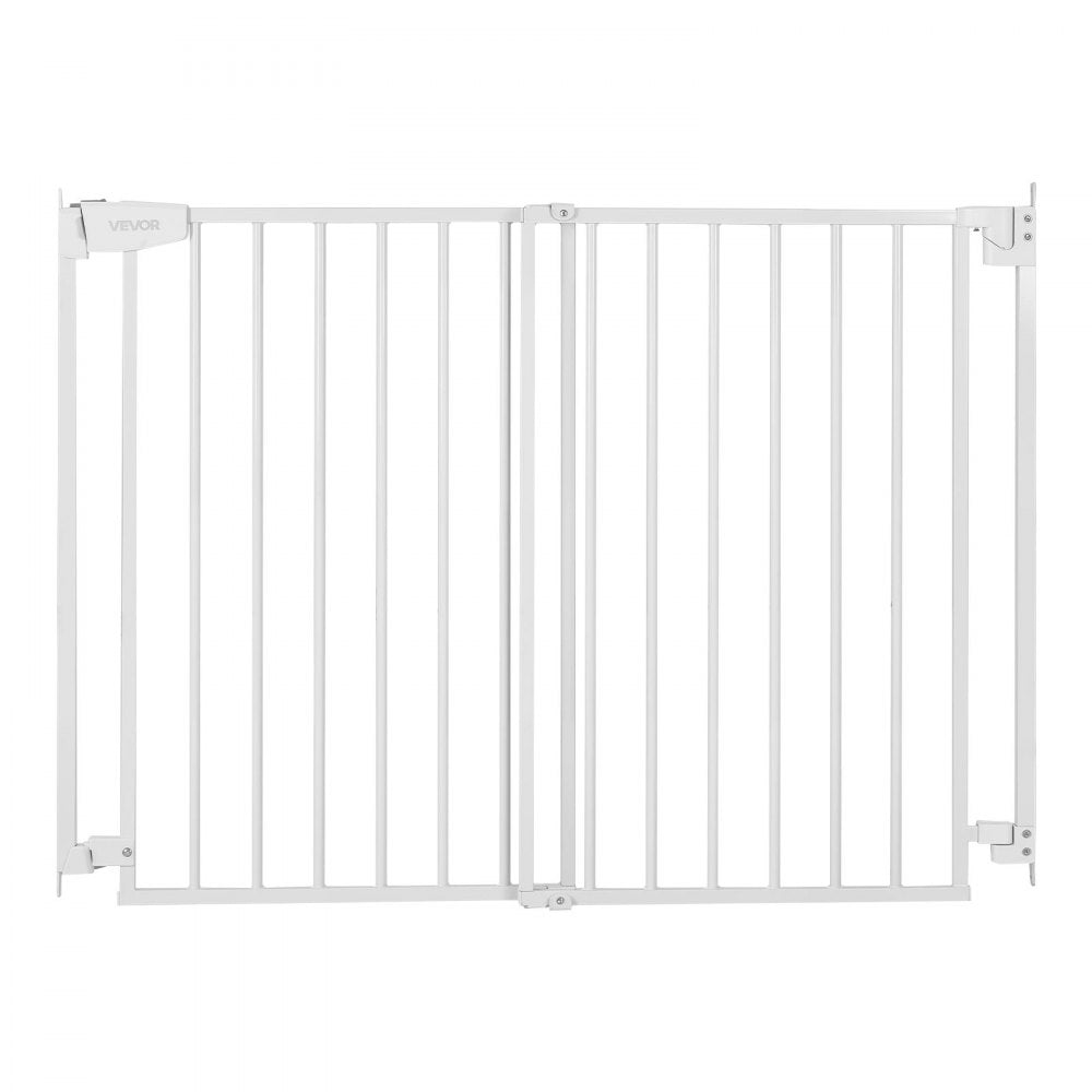 VEVOR Baby Gate for Stairs, 28-43 in Adjustable Width, 30 in High Dog Gate, No Bottom Bar, One-Handed Operation, Easy Drilling Installation with Hardware Kit, for Stairs, Doorways, and House, White