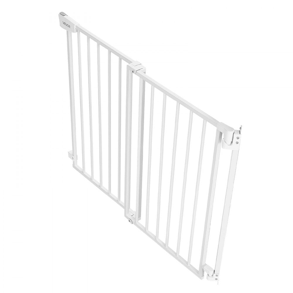 VEVOR Baby Gate for Stairs, 28-43 in Adjustable Width, 30 in High Dog Gate, No Bottom Bar, One-Handed Operation, Easy Drilling Installation with Hardware Kit, for Stairs, Doorways, and House, White