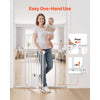 VEVOR Baby Gate for Stairs, 29.5-43 in Adjustable Width, Baby Gate with Adjustable Cat Door, with Pressure Mount Kit and Wall Mount Kit, Secure Metal Pet Door for Stairs, Doorways, and House, White
