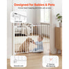 VEVOR Baby Gate for Stairs, 26-43 in Adjustable Width, 28 in High Dog Gate, No Bottom Bar, One-Handed Operation, Easy Drilling Installation with Hardware Kit, for Stairs, Doorways, and House, White