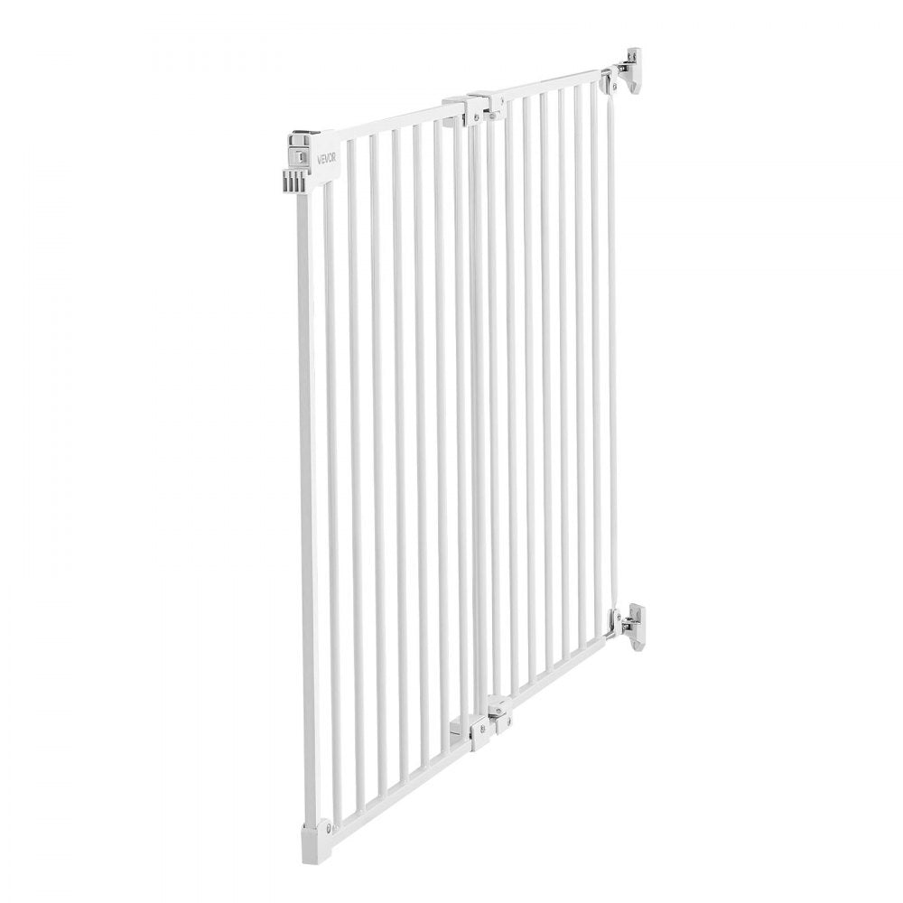 VEVOR Baby Gate for Stairs, 26-43 in Adjustable Width, 28 in High Dog Gate, No Bottom Bar, One-Handed Operation, Easy Drilling Installation with Hardware Kit, for Stairs, Doorways, and House, White
