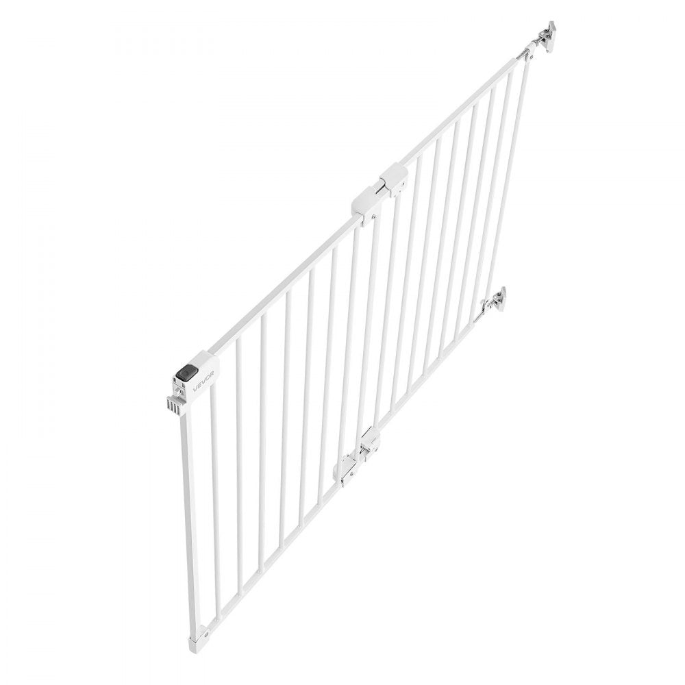 VEVOR Baby Gate for Stairs, 26-43 in Adjustable Width, 28 in High Dog Gate, No Bottom Bar, One-Handed Operation, Easy Drilling Installation with Hardware Kit, for Stairs, Doorways, and House, White