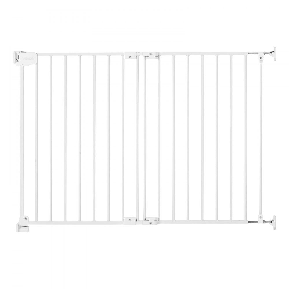 VEVOR Baby Gate for Stairs, 26-43 in Adjustable Width, 28 in High Dog Gate, No Bottom Bar, One-Handed Operation, Easy Drilling Installation with Hardware Kit, for Stairs, Doorways, and House, White