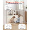 VEVOR Baby Gate for Stairs, 31-48 in Adjustable Width, 30 in High Dog Gate, No Bottom Bar, One-Handed Operation, Easy Drilling Installation with Hardware Kit, for Stairs, Doorways, and House, White