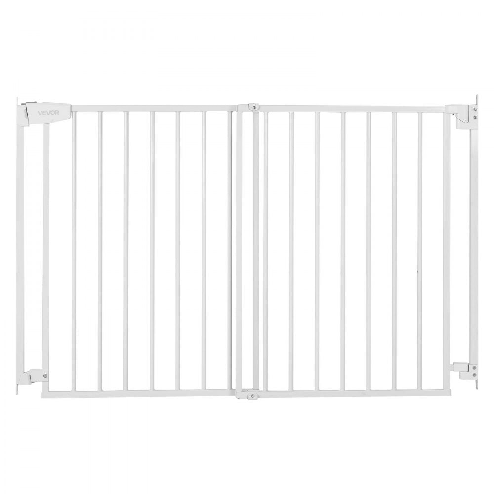 VEVOR Baby Gate for Stairs, 31-48 in Adjustable Width, 30 in High Dog Gate, No Bottom Bar, One-Handed Operation, Easy Drilling Installation with Hardware Kit, for Stairs, Doorways, and House, White