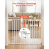 VEVOR Baby Gate for Stairs, 29-43 in Adjustable Width, 36 in High Dog Gate, No Bottom Bar, One-Handed Operation, Easy Drilling Installation with Hardware Kit, for Stairs, Doorways, and House, White