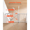 VEVOR Baby Gate, 26-40 Inches Adjustable Width, 36 Inches High Dog Gate, Easy Step Walk Thru, for Child Pet Security, Pressure Mount Kit, Wall Cups, One-Hand Open, for Stairs and Doorways, White
