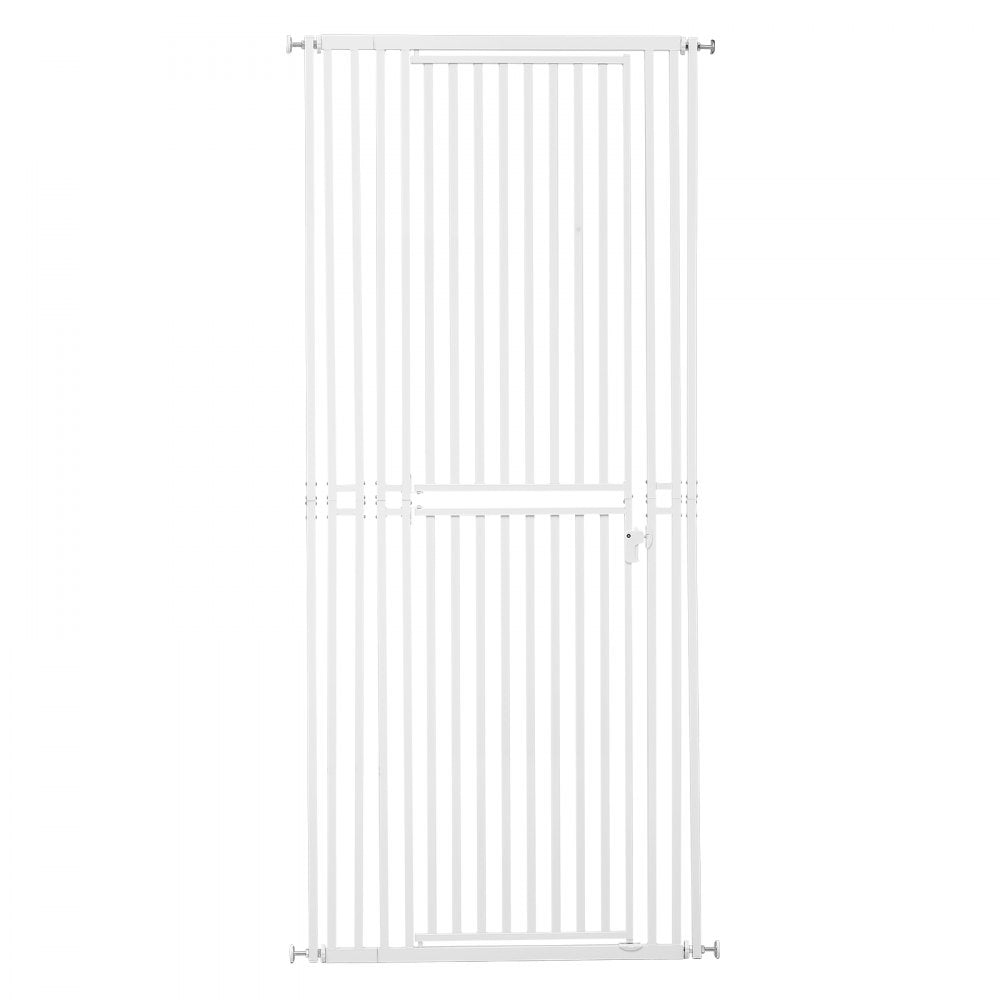VEVOR Extra Tall Pet Gate for Cats, 28-34 in  Adjustable Width, 78.7 in High Dog Gate, with Pressure Mount Kit and Wall Mount Kit, 1.2 in Narrow Bar Spacing, for Stairs, Doorways, and House, Black