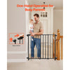 VEVOR Baby Gate, 29.5-43 Inches Adjustable Width, 28 Inches High Dog Gate, No Threshold Bar, Easy Step Walk Thru, for Child Pet Security, with Screws, One-Hand Open, for Stairs and Doorways, Black
