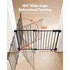 VEVOR Baby Gate, 29.5-43 Inches Adjustable Width, 28 Inches High Dog Gate, No Threshold Bar, Easy Step Walk Thru, for Child Pet Security, with Screws, One-Hand Open, for Stairs and Doorways, Black