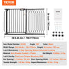 VEVOR Baby Gate, 29.5"-46.4" Extra Wide, 30" High, Dog Gate for Stairs Doorways and House, Easy Step Walk Thru Auto Close Child Gate Pet Security Gate with Pressure Mount Kit and Wall Mount Kit, Black