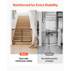 VEVOR Baby Gate for Stairs, 31-48 in Adjustable Width, 30 in High Dog Gate, No Bottom Bar, One-Handed Operation, Easy Drilling Installation with Hardware Kit, for Stairs, Doorways, and House, Black
