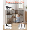 VEVOR Baby Gate for Stairs, 31-48 in Adjustable Width, 30 in High Dog Gate, No Bottom Bar, One-Handed Operation, Easy Drilling Installation with Hardware Kit, for Stairs, Doorways, and House, Black