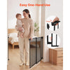VEVOR Baby Gate for Stairs, 31-48 in Adjustable Width, 30 in High Dog Gate, No Bottom Bar, One-Handed Operation, Easy Drilling Installation with Hardware Kit, for Stairs, Doorways, and House, Black