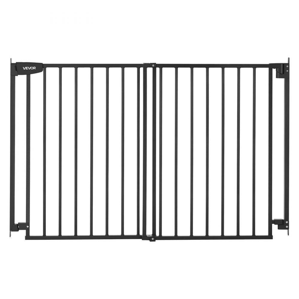 VEVOR Baby Gate for Stairs, 31-48 in Adjustable Width, 30 in High Dog Gate, No Bottom Bar, One-Handed Operation, Easy Drilling Installation with Hardware Kit, for Stairs, Doorways, and House, Black