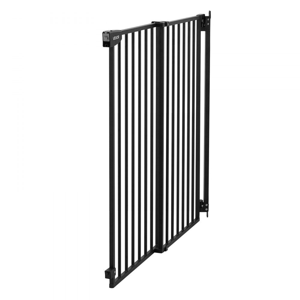 VEVOR Baby Gate for Stairs, 28-43 in Adjustable Width, 30 in High Dog Gate, No Bottom Bar, One-Handed Operation, Easy Drilling Installation with Hardware Kit, for Stairs, Doorways, and House, Black