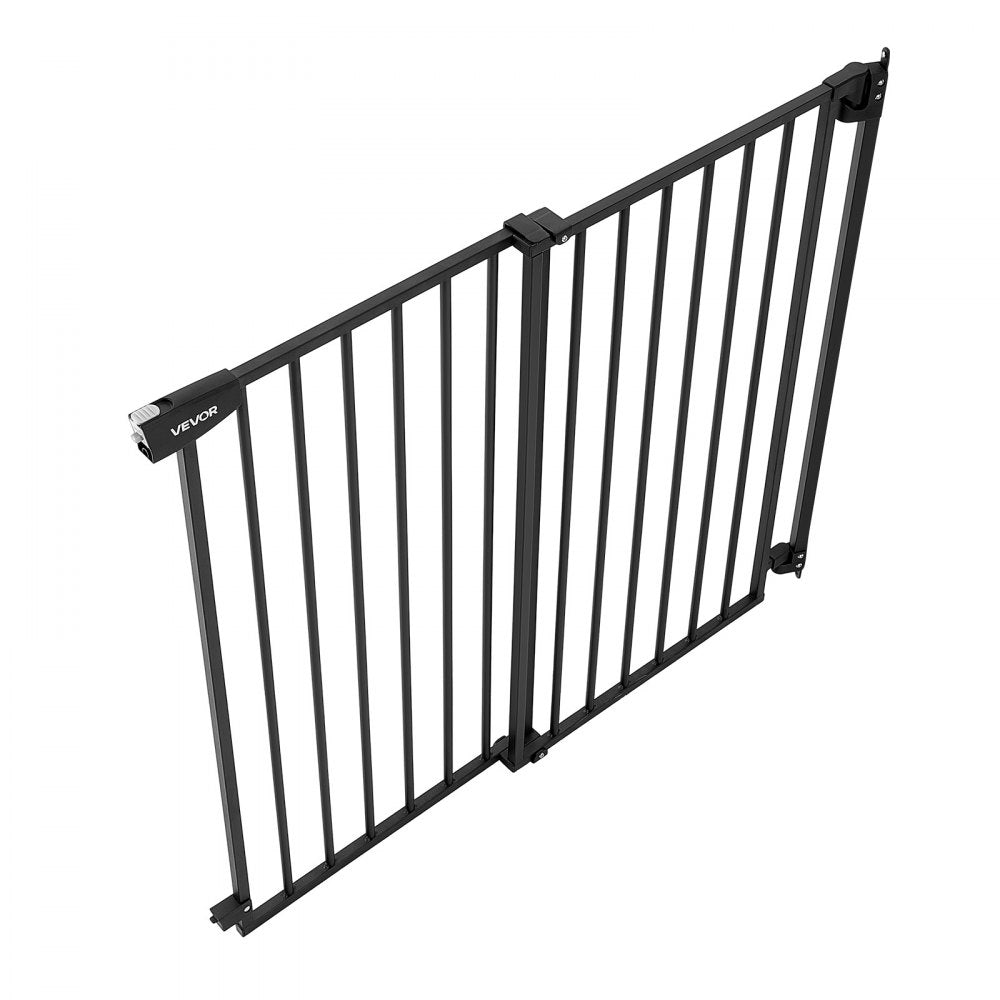 VEVOR Baby Gate for Stairs, 28-43 in Adjustable Width, 30 in High Dog Gate, No Bottom Bar, One-Handed Operation, Easy Drilling Installation with Hardware Kit, for Stairs, Doorways, and House, Black