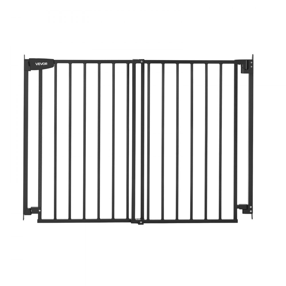 VEVOR Baby Gate for Stairs, 28-43 in Adjustable Width, 30 in High Dog Gate, No Bottom Bar, One-Handed Operation, Easy Drilling Installation with Hardware Kit, for Stairs, Doorways, and House, Black