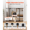 VEVOR Baby Gate for Stairs, 29.5-43 in Adjustable Width, Baby Gate with Adjustable Cat Door, with Pressure Mount Kit and Wall Mount Kit, Secure Metal Pet Door for Stairs, Doorways, and House, Black