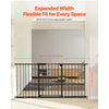 VEVOR Baby Gate, 60.6-63.3 Inches Adjustable Width, 30 Inches High Dog Gate, Easy Step Walk Thru, for Child Pet Security, Pressure Mount Kit, Wall Cups, One-Hand Open, for Stairs and Doorways, Black