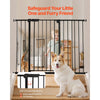 VEVOR Baby Gate, 26-48 Inches Adjustable Width, 36 Inches High Dog Gate, Easy Step Walk Thru, for Child Pet Security, Pressure Mount Kit, Wall Cups, One-Hand Open, for Stairs and Doorways, Black