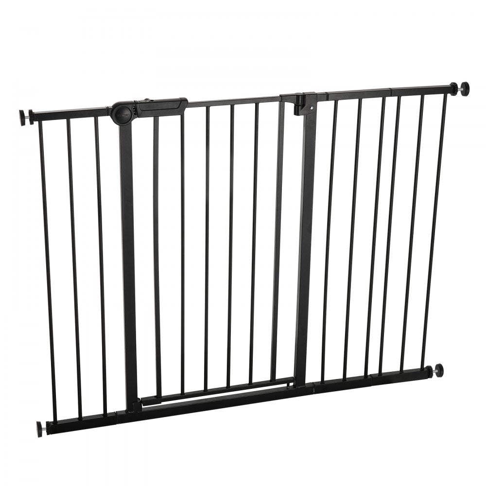 VEVOR Baby Gate, 26-48 Inches Adjustable Width, 36 Inches High Dog Gate, Easy Step Walk Thru, for Child Pet Security, Pressure Mount Kit, Wall Cups, One-Hand Open, for Stairs and Doorways, Black
