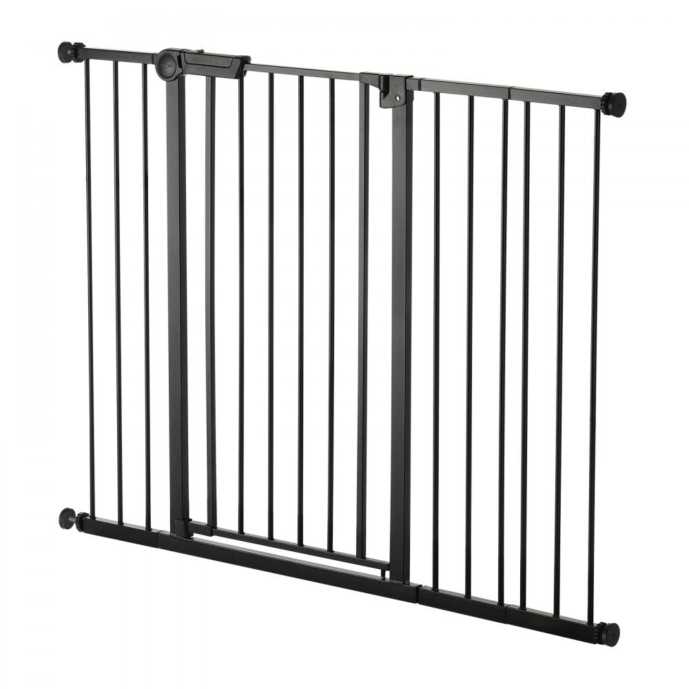 VEVOR Baby Gate, 26-48 Inches Adjustable Width, 36 Inches High Dog Gate, Easy Step Walk Thru, for Child Pet Security, Pressure Mount Kit, Wall Cups, One-Hand Open, for Stairs and Doorways, Black