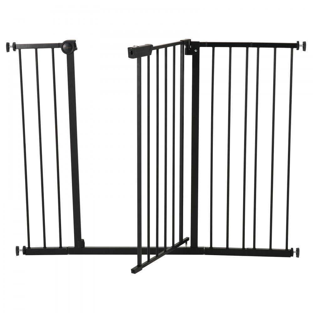 VEVOR Baby Gate, 26-48 Inches Adjustable Width, 36 Inches High Dog Gate, Easy Step Walk Thru, for Child Pet Security, Pressure Mount Kit, Wall Cups, One-Hand Open, for Stairs and Doorways, Black