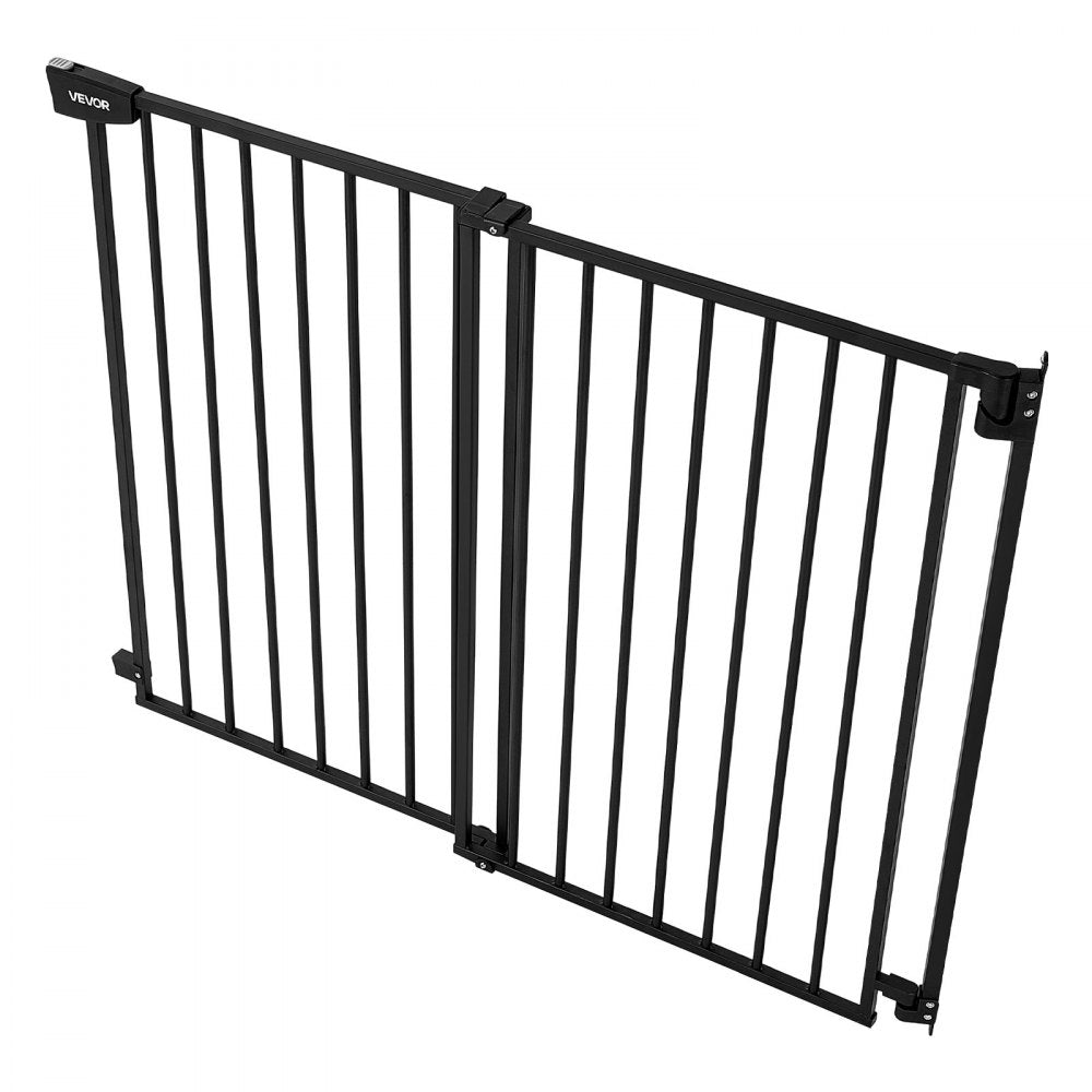 VEVOR Baby Gate for Stairs, 31-48 in Adjustable Width, 36 in High Dog Gate, No Bottom Bar, One-Handed Operation, Easy Drilling Installation with Hardware Kit, for Stairs, Doorways, and House, Black