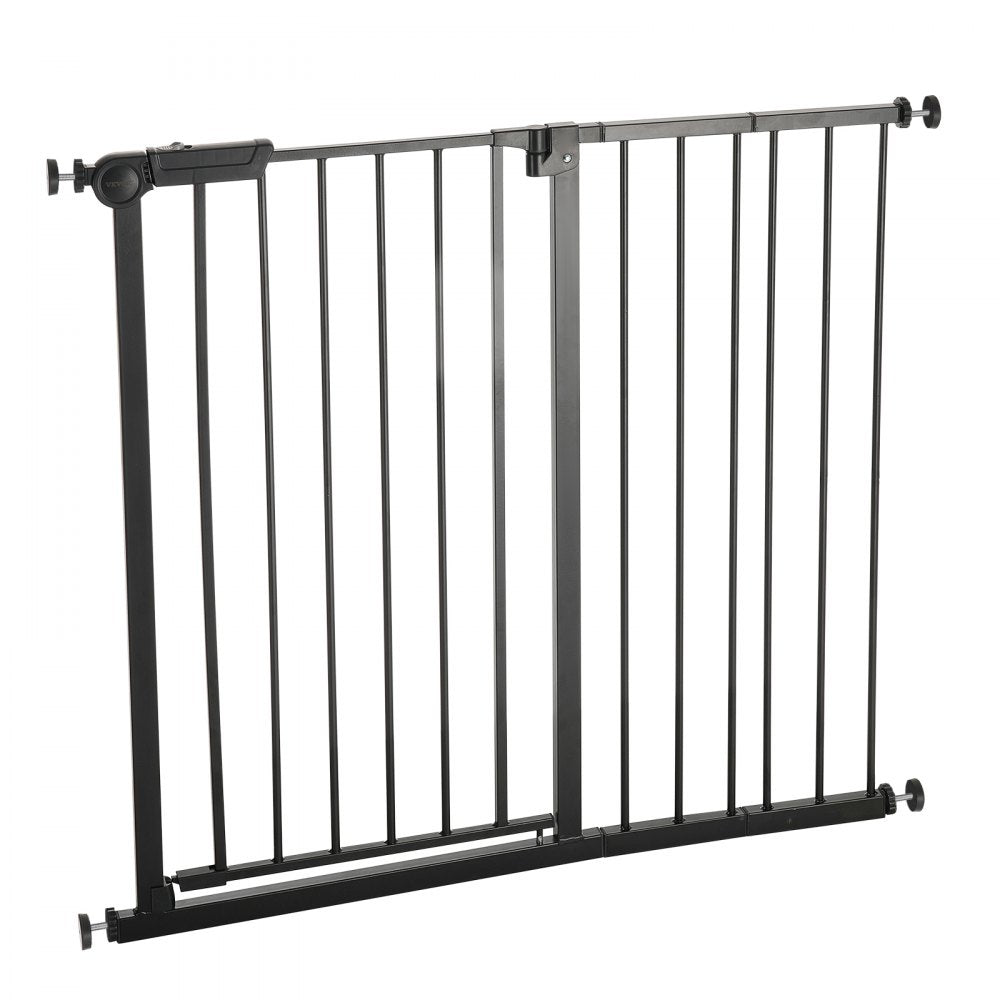 VEVOR Baby Gate, 26-40 Inches Adjustable Width, 36 Inches High Dog Gate, Easy Step Walk Thru, for Child Pet Security, Pressure Mount Kit, Wall Cups, One-Hand Open, for Stairs and Doorways, Black