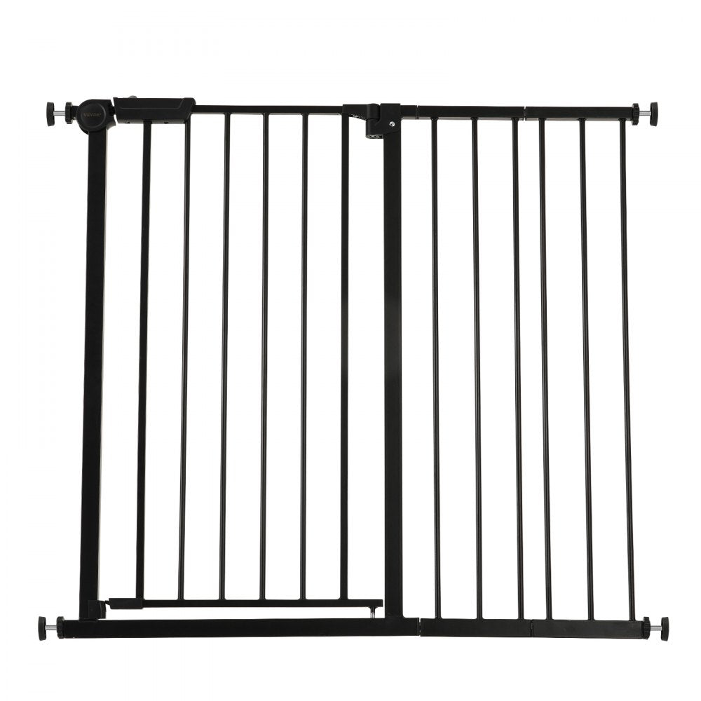 VEVOR Baby Gate, 26-40 Inches Adjustable Width, 36 Inches High Dog Gate, Easy Step Walk Thru, for Child Pet Security, Pressure Mount Kit, Wall Cups, One-Hand Open, for Stairs and Doorways, Black