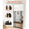 VEVOR Extra Tall Pet Gate for Cats, 29-41 in Adjustable Width, 56 in High Dog Gate, with Pressure Mount Kit and Wall Mount Kit, 1.3 in Narrow Bar Spacing, for Stairs, Doorways, and House, Black