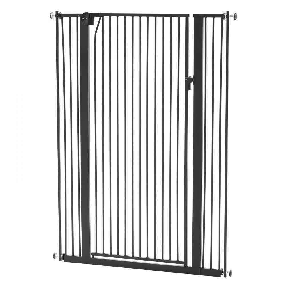 VEVOR Extra Tall Pet Gate for Cats, 29-41 in Adjustable Width, 56 in High Dog Gate, with Pressure Mount Kit and Wall Mount Kit, 1.3 in Narrow Bar Spacing, for Stairs, Doorways, and House, Black