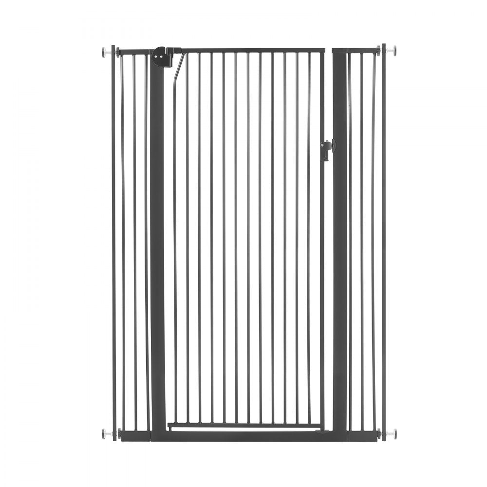 VEVOR Extra Tall Pet Gate for Cats, 29-41 in Adjustable Width, 56 in High Dog Gate, with Pressure Mount Kit and Wall Mount Kit, 1.3 in Narrow Bar Spacing, for Stairs, Doorways, and House, Black