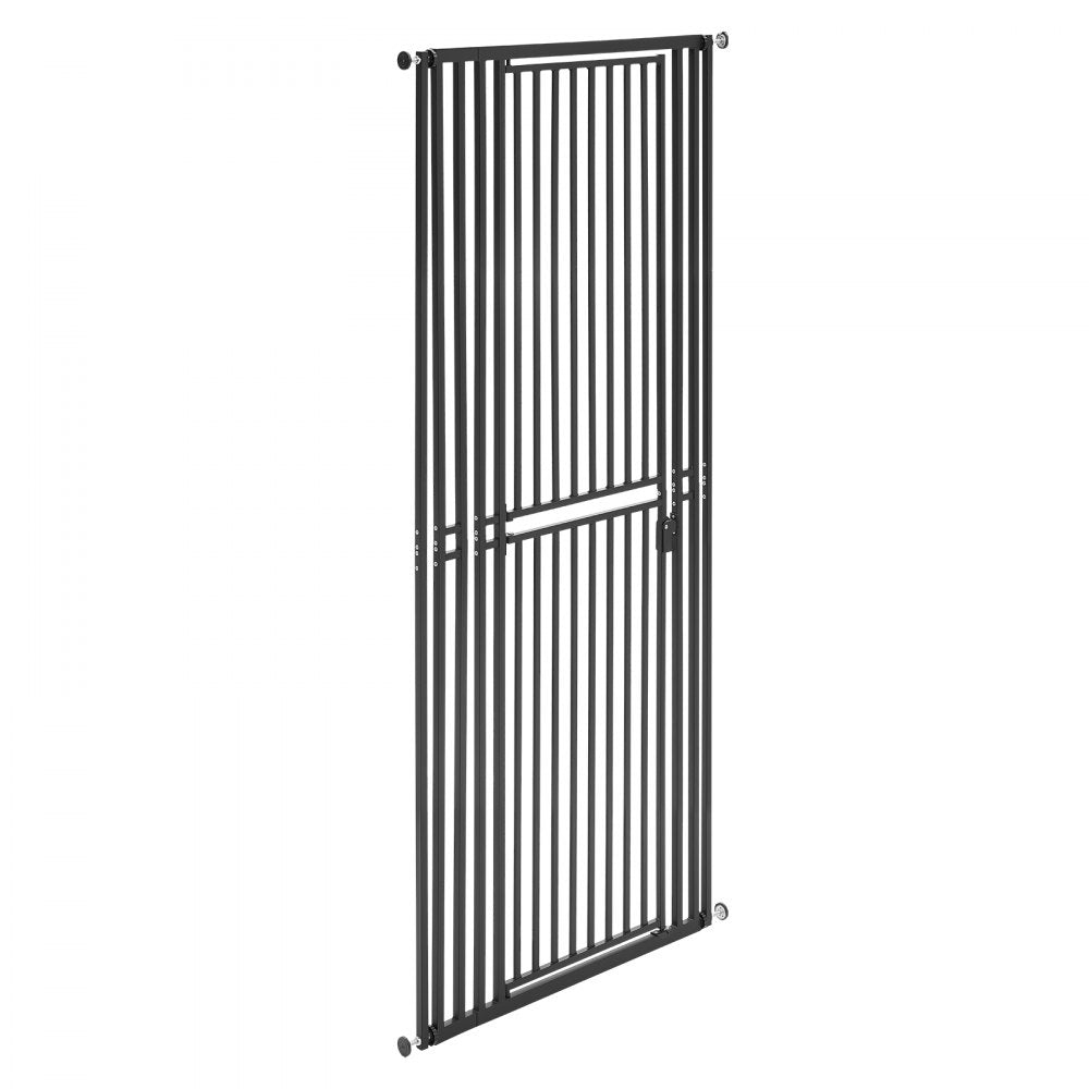 VEVOR Extra Tall Pet Gate for Cats, 28-34 in Adjustable Width, 78.7 in High Dog Gate, with Pressure Mount Kit and Wall Mount Kit, 1.2 in Narrow Bar Spacing, for Stairs, Doorways, and House, White