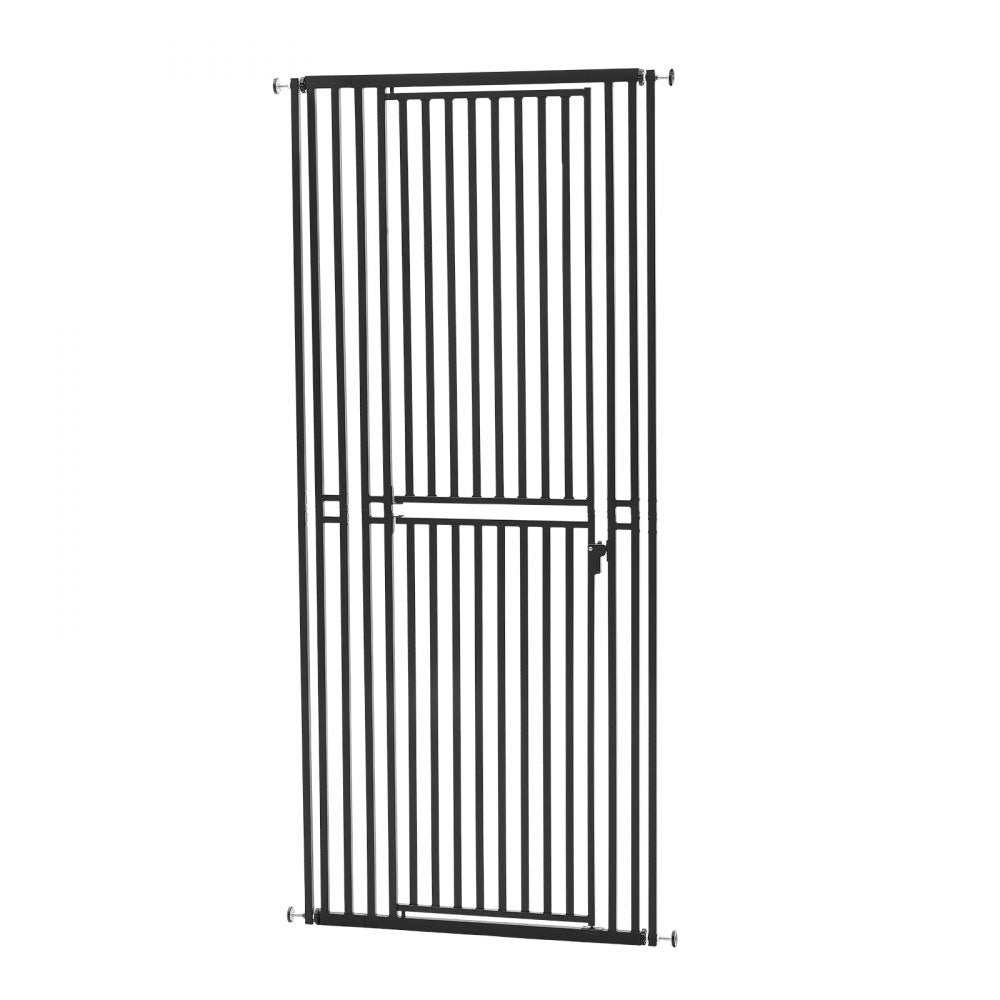 VEVOR Extra Tall Pet Gate for Cats, 28-34 in Adjustable Width, 78.7 in High Dog Gate, with Pressure Mount Kit and Wall Mount Kit, 1.2 in Narrow Bar Spacing, for Stairs, Doorways, and House, White