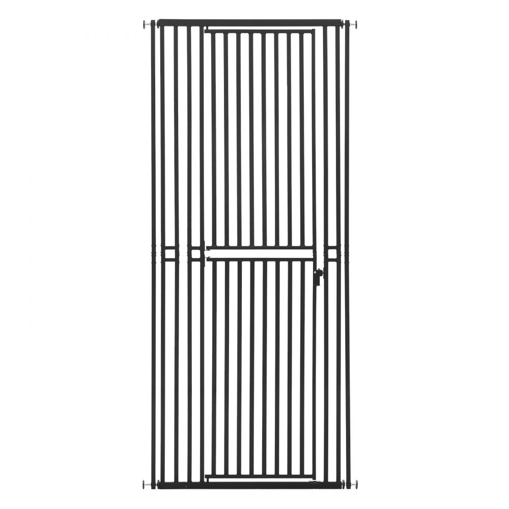 VEVOR Extra Tall Pet Gate for Cats, 28-34 in Adjustable Width, 78.7 in High Dog Gate, with Pressure Mount Kit and Wall Mount Kit, 1.2 in Narrow Bar Spacing, for Stairs, Doorways, and House, White