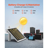 VEVOR 20W 12V Solar Panel Battery Charger, Solar Battery Trickle Charger Maintainer with Built-in Controller & 0-60° Adjustable Pole Mount Bracket, IP67 for Gate Fence Farm Lawn (Fit 1.5" - 3" Poles)