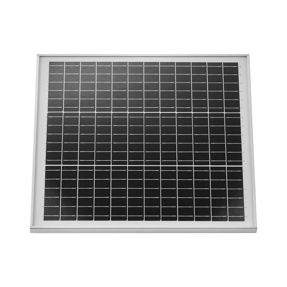VEVOR 20W 12V Solar Panel Battery Charger, Solar Battery Trickle Charger Maintainer with Built-in Controller & 0-60° Adjustable Pole Mount Bracket, IP67 for Gate Fence Farm Lawn (Fit 1.5" - 3" Poles)