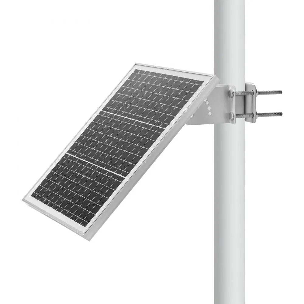 VEVOR 20W 12V Solar Panel Battery Charger, Solar Battery Trickle Charger Maintainer with Built-in Controller & 0-60° Adjustable Pole Mount Bracket, IP67 for Gate Fence Farm Lawn (Fit 1.5" - 3" Poles)