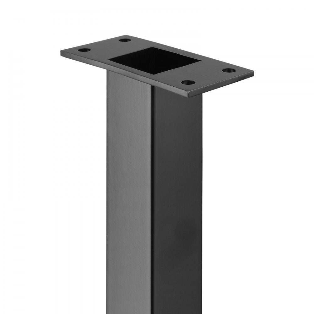 VEVOR Cable Railing Post, 36" x 1.5" x 1.5" Steel Level Deck Railing Post Without Holes, SUS304 Stainless Steel Cable Rail Post, Stair Handrail Post for DIY, 1-Pack, Black