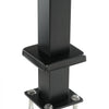VEVOR Cable Railing Post, 42" x 2" x 2" Steel Level Deck Railing Post Without Holes, SUS304 Stainless Steel Cable Rail Post, Stair Handrail Post with Horizontal and Curved Bracket, 1-Pack, Black