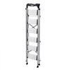 VEVOR 6 Step Ladder, Folding Step Stool with Wide Anti-Slip Pedal and Comfort Handgrip, 330 lbs Capacity Portable Aluminum Stepladder, Multi-Use for Kitchen, Warehouse, Household and Office, Silver