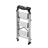 VEVOR 3 Step Ladder, Folding Step Stool with Wide Anti-Slip Pedal and Comfort Handgrip, 330 lbs Capacity Portable Aluminum Stepladder, Multi-Use for Kitchen, Warehouse, Household and Office, Silver